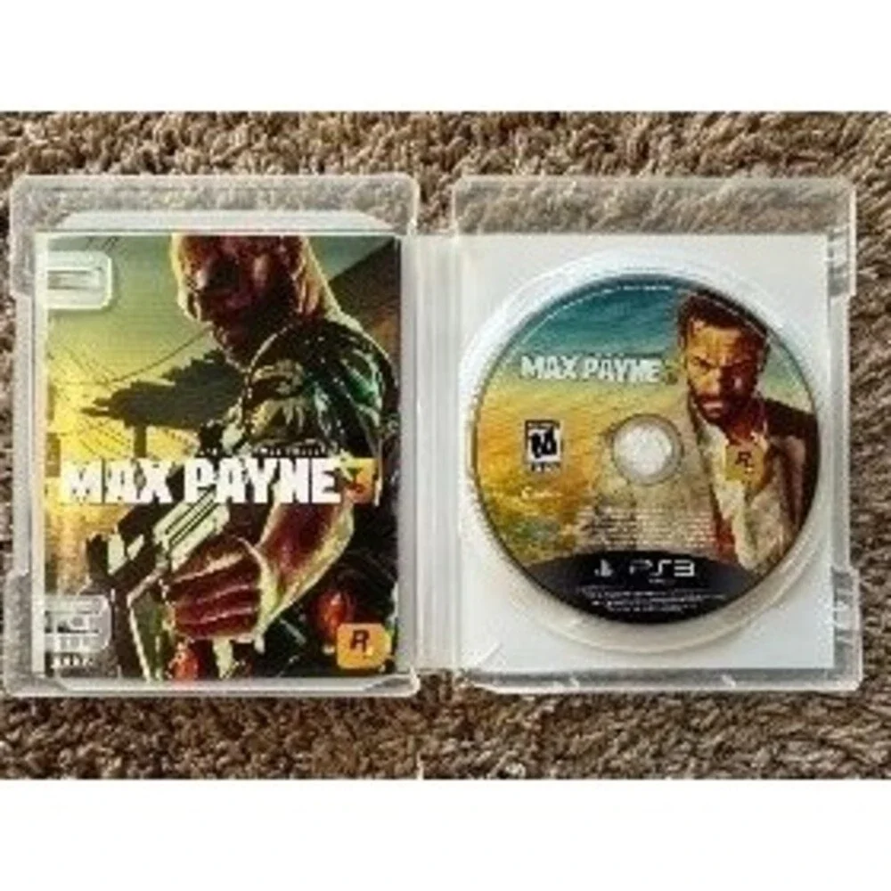 Rockstar Games Max Payne 3 PS3 PlayStation 3 Blu-ray Game Disc Case Manual